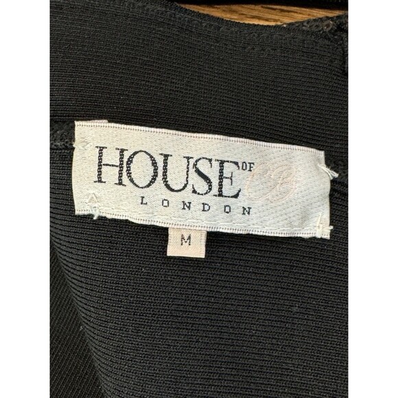 House Of CB London Gizi Mini Bodycon Dress Women’s Size M Black Lace Open Back - Picture 5 of 13